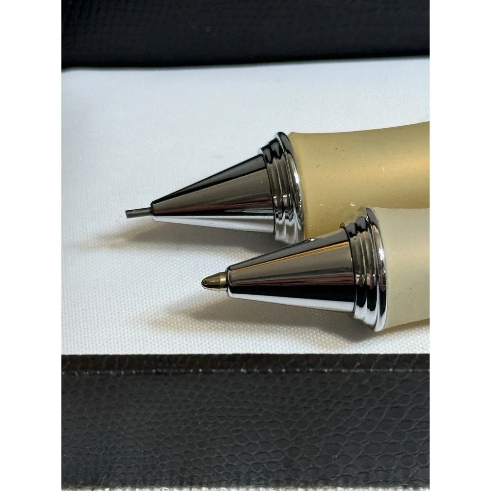 Pierre Cardin Ballpoint Pen Mechanical‎ Pencil Set Silver In Original Box